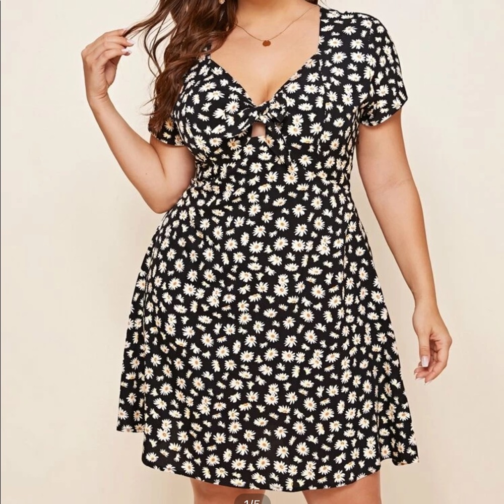Floral Print A line Dress